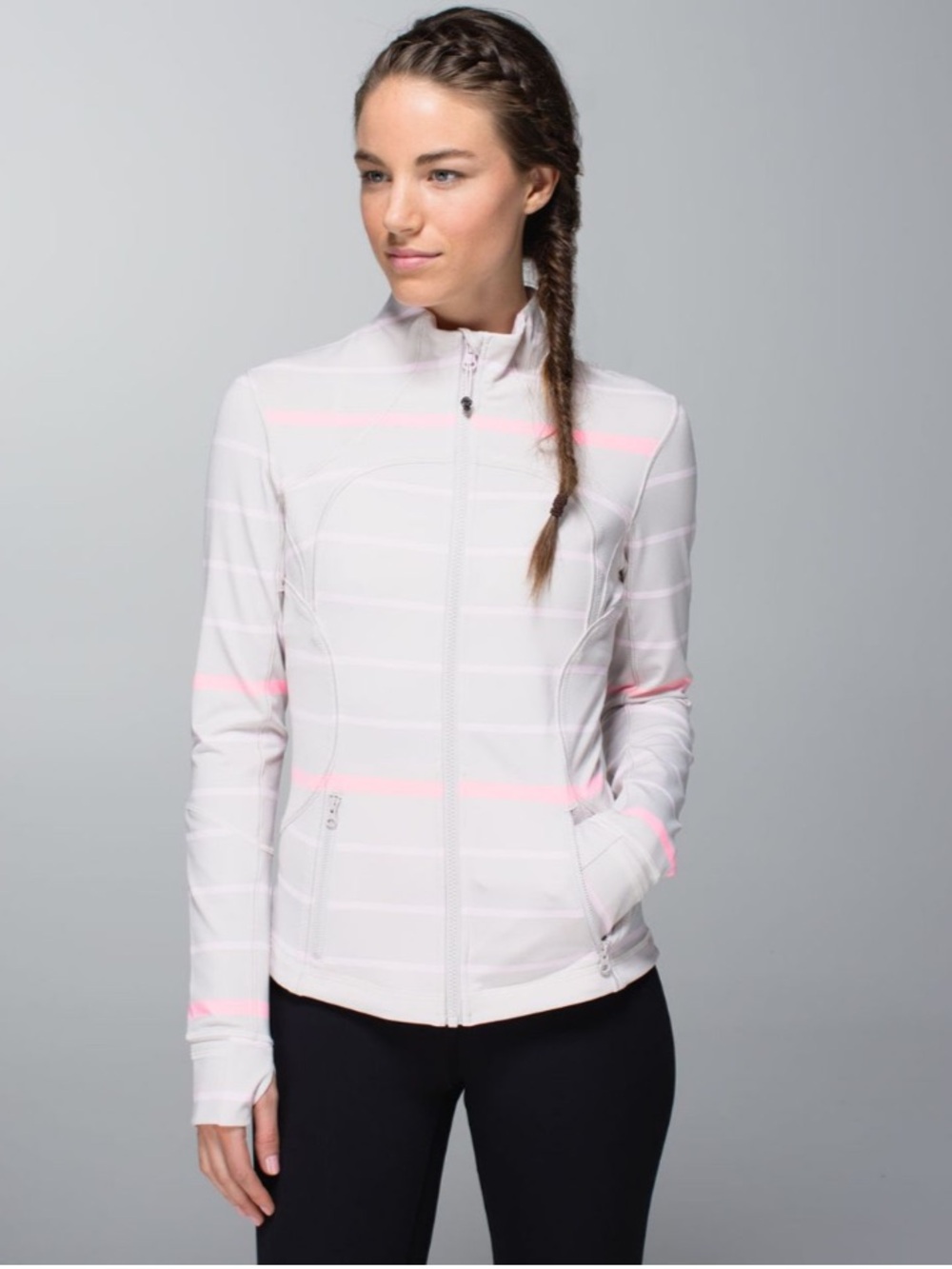 Lululemon‎ Forme jacket * cuffins pop
Stripe Heathered dune 8